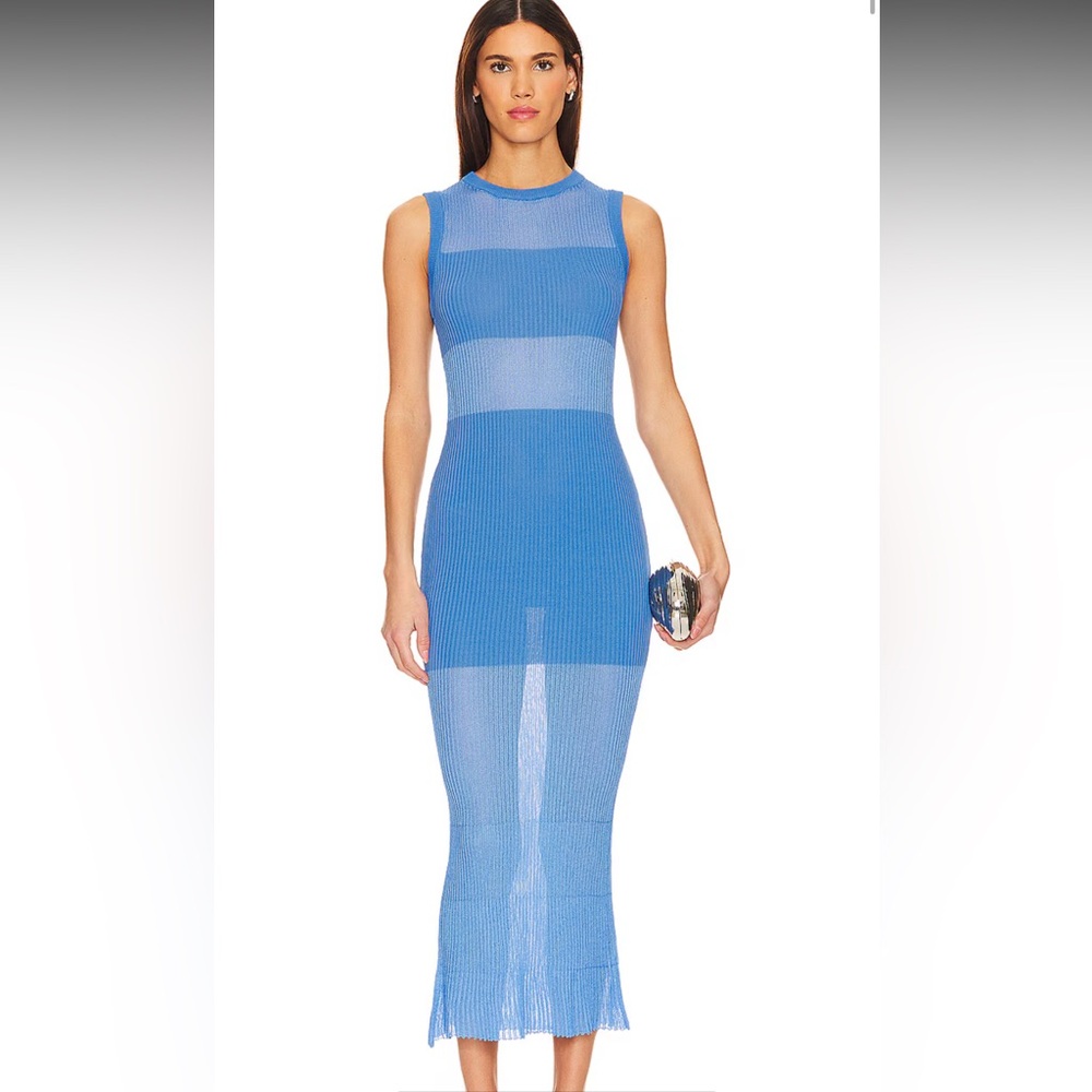 Misha blue dress in medium, never worn, tags still attached